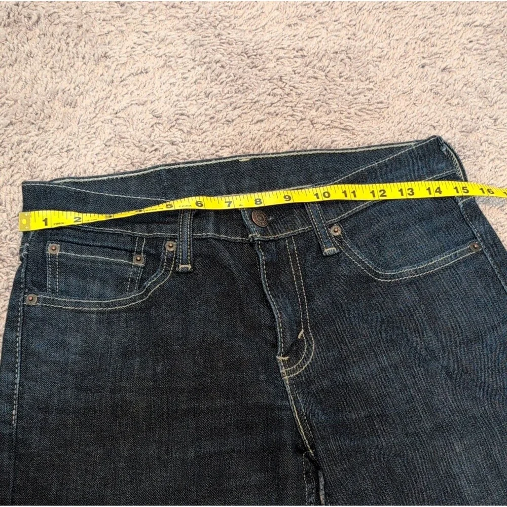 Levi's Men's Slim Fit Dark Blue Denim Jeans Dark Wash Button Zip 5-Pocket Logo